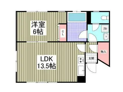 ベルメール西新井I(1LDK/1階)の間取り写真