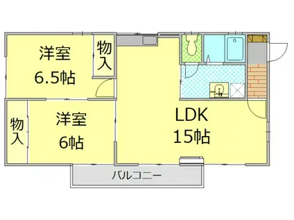 セジュール駒門(2LDK/1階)の間取り写真