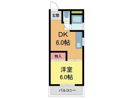 寿コーポ(1DK/3階)の間取り写真