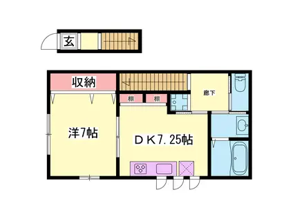 ＪＲ播但線 姫路駅 徒歩10分 2階建 築19年(1DK/2階)の間取り写真