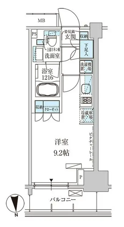 パークアクシス上野三丁目 8階階 間取り