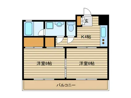 ケーユーハイツ井草(2K/1階)の間取り写真