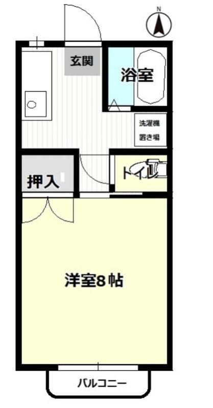 総社Sフラッツ F(1K/1階)の間取り写真