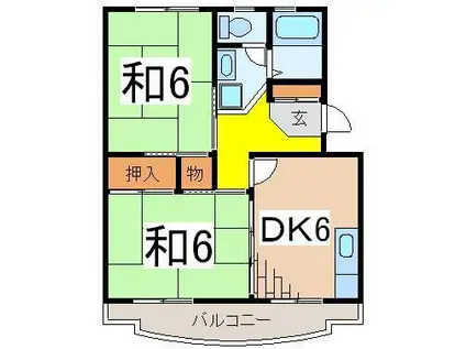 メゾンOZAWA(2DK/3階)の間取り写真