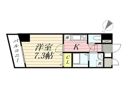 N-FLATS川崎浜町 (1K/3階)の間取り写真