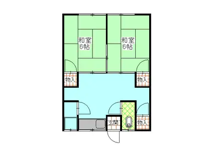 西春光荘(2DK/1階)の間取り写真