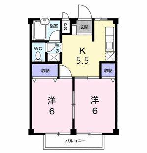 リバーサイドビラIII(2DK/2階)の間取り写真