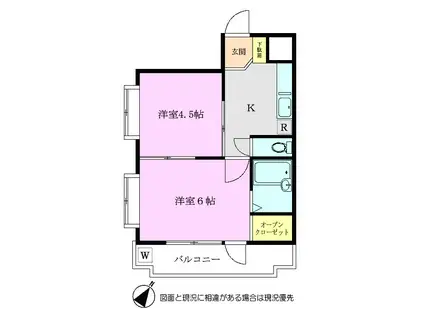 メゾン溝沼(2K/1階)の間取り写真