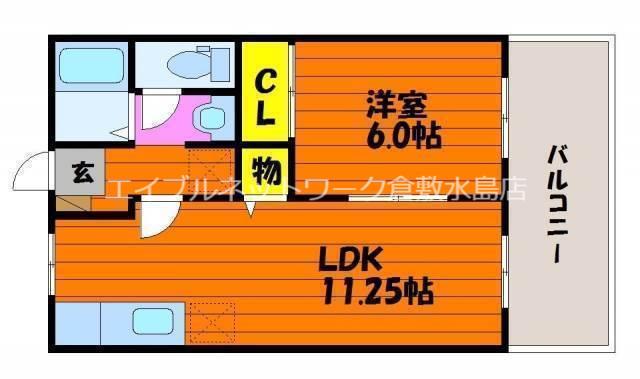 えとあシティA(1LDK/2階)の間取り写真