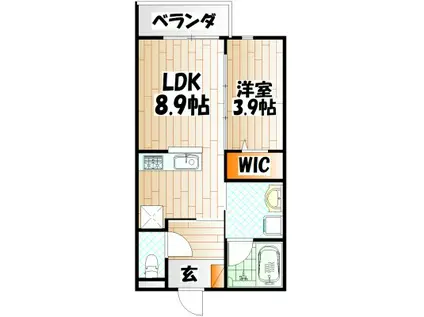YOURMAISON萩崎(1LDK/3階)の間取り写真