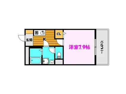 安積サンシャイン(1K/8階)の間取り写真