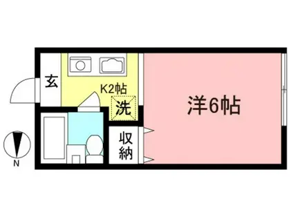 メゾンときわ(1K/2階)の間取り写真