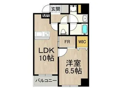 CITY SPIRE難波グレイス(1SLDK/10階)の間取り写真