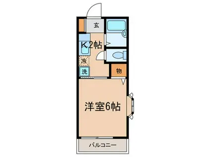 ハイツシマ(1K/2階)の間取り写真