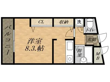 三和建設中山寺ビル(1K/4階)の間取り写真