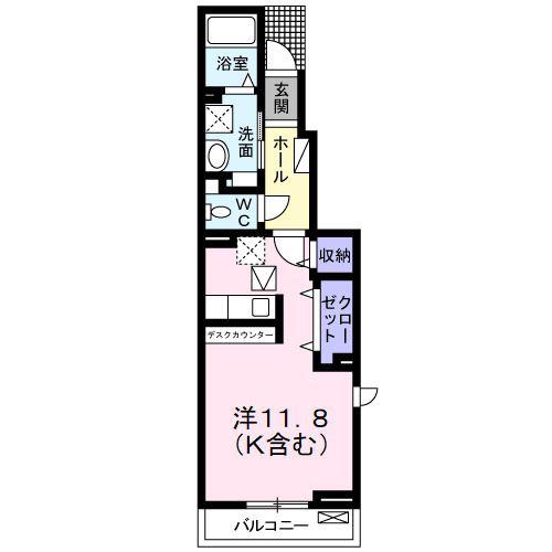 オリーブ巴町(ワンルーム/1階)の間取り写真