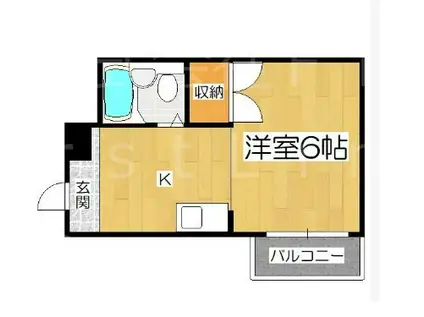 プルシャン山科(1K/2階)の間取り写真