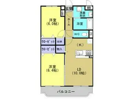 ユーミーRISA(2LDK/3階)の間取り写真