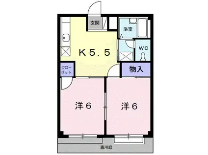 エルシャトウ吉備I(2K/1階)の間取り写真