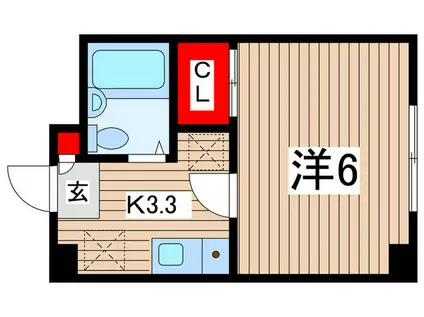 アルカディア(1K/1階)の間取り写真