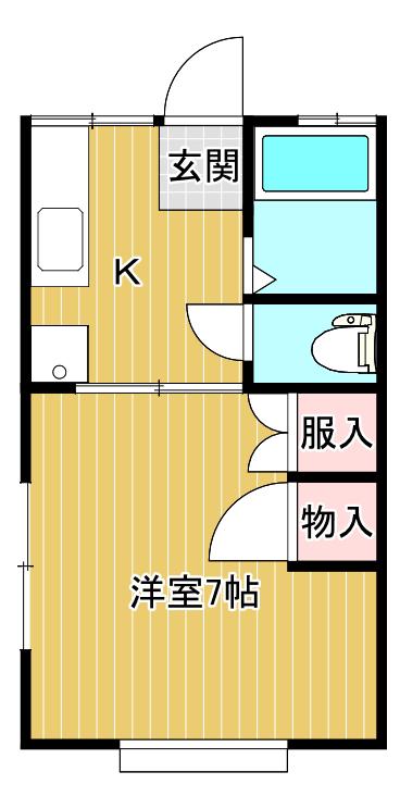 シティハウス(1K/1階)の間取り写真