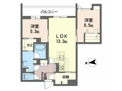 シャーメゾン ケー(2LDK/3階)の間取り写真