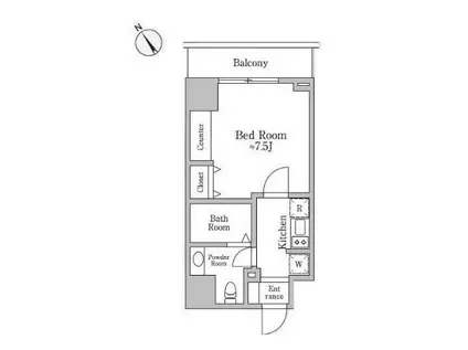 レジディア三宿(1K/3階)の間取り写真