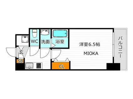 スプランディッド阿倍野(1K/11階)の間取り写真