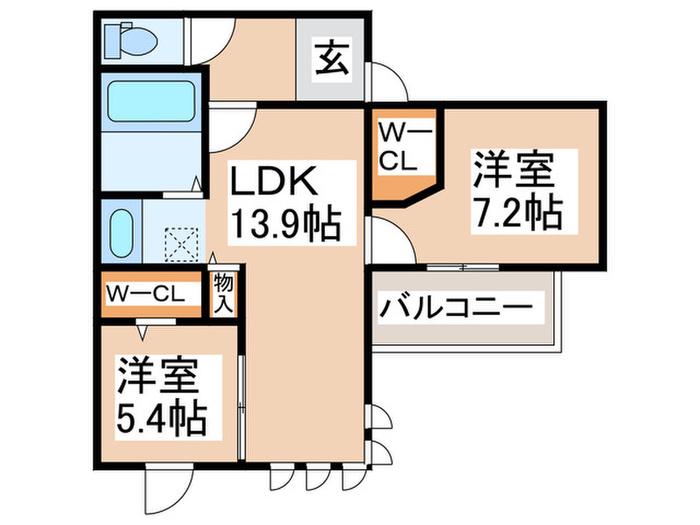 MAISON ESPOIR IV(2LDK/2階)の間取り写真