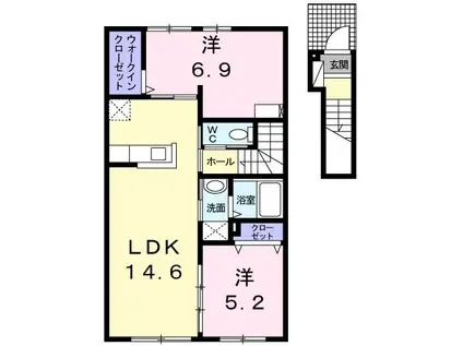 ピュアリー(2LDK/2階)の間取り写真