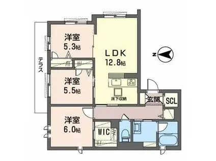 SOAREZO(3LDK/1階)の間取り写真