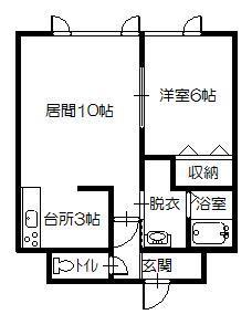 アンムート豊岡(1LDK/2階)の間取り写真
