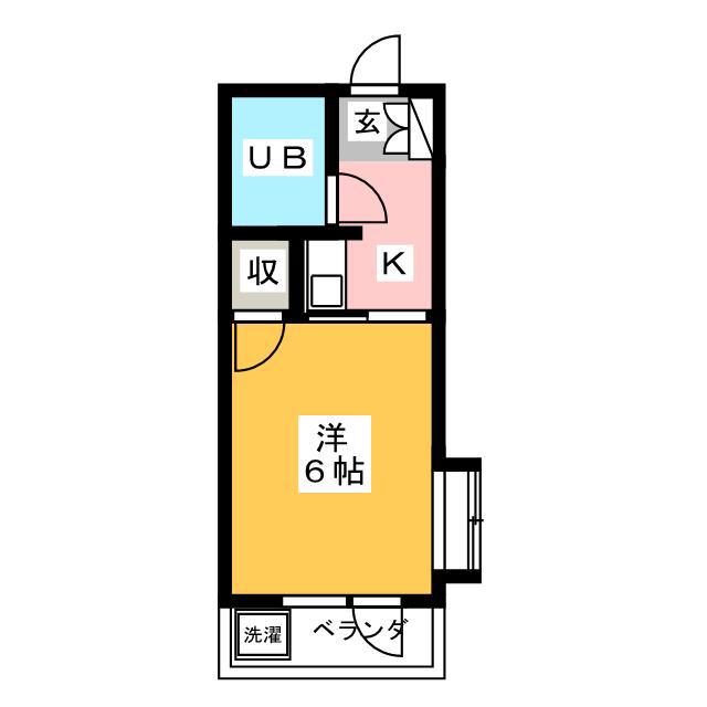 パールハイム(1K/2階)の間取り写真