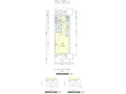 プレサンスジェネ千種内山(1K/5階)の間取り写真