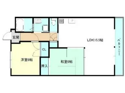 ヴィラ・プリマベーラ(2LDK/2階)の間取り写真