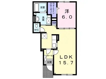 メゾン・ロワールIII(1LDK/1階)の間取り写真