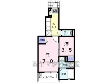 パルテールⅢ(2K/1階)の間取り写真