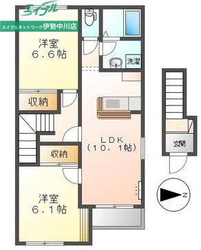 マシェリ(2LDK/2階)の間取り写真