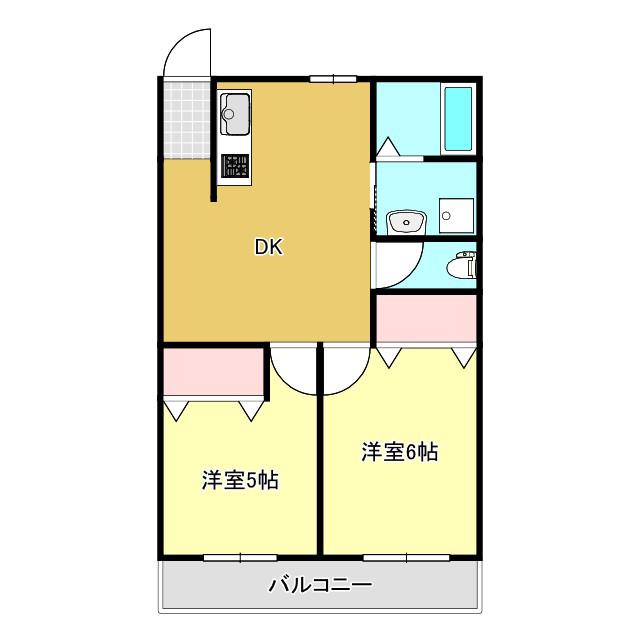七福マンション(2DK/3階)の間取り写真