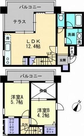 キュービックパレス(2LDK/2階)の間取り写真