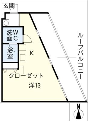 クレアキューブ正木町(ワンルーム/4階)の間取り写真