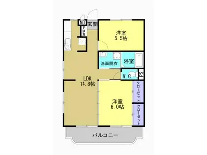 桜林ハイツ(3DK/2階)の間取り写真