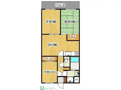 カルム向坂(3DK/3階)の間取り写真