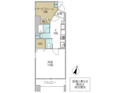 フォーライフネオ水戸(1SK/12階)の間取り写真