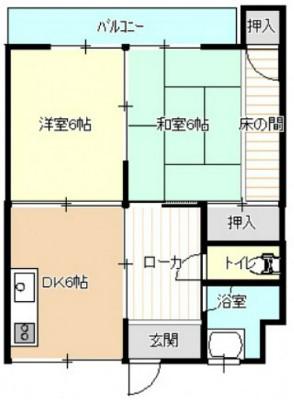 重間ビル(2DK/4階)の間取り写真