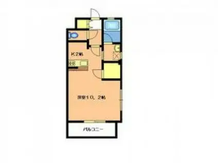 GREENSTREET弐番館(1K/2階)の間取り写真