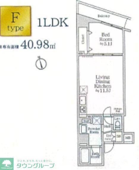 アイルイマージュ押上イースト(1LDK/2階)の間取り写真