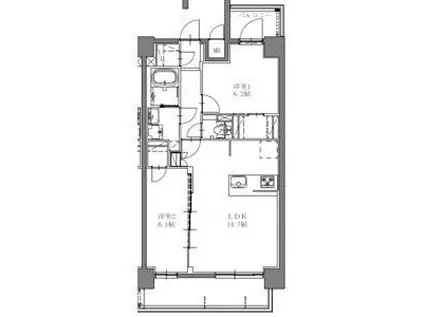S-RESIDENCE上社AUREATE 12月契約限定(2LDK/6階)の間取り写真