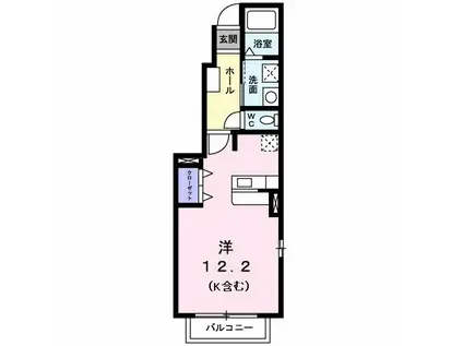 ベル・コルソ(1K/1階)の間取り写真