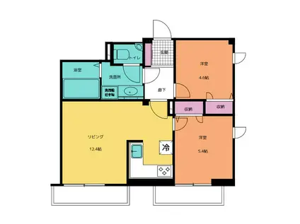JOS RESIDENCE 高田馬場(2LDK/3階)の間取り写真